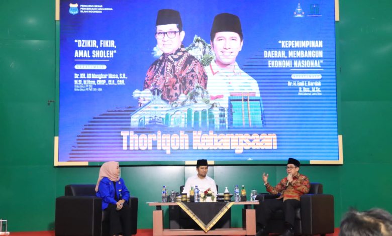 Ali Maskur Musa saat mengisi seminar Thoriqo Kebangsaan pada MUSPIMNAS PB PMII 2022. Sumber Foto EfendiDeras.id