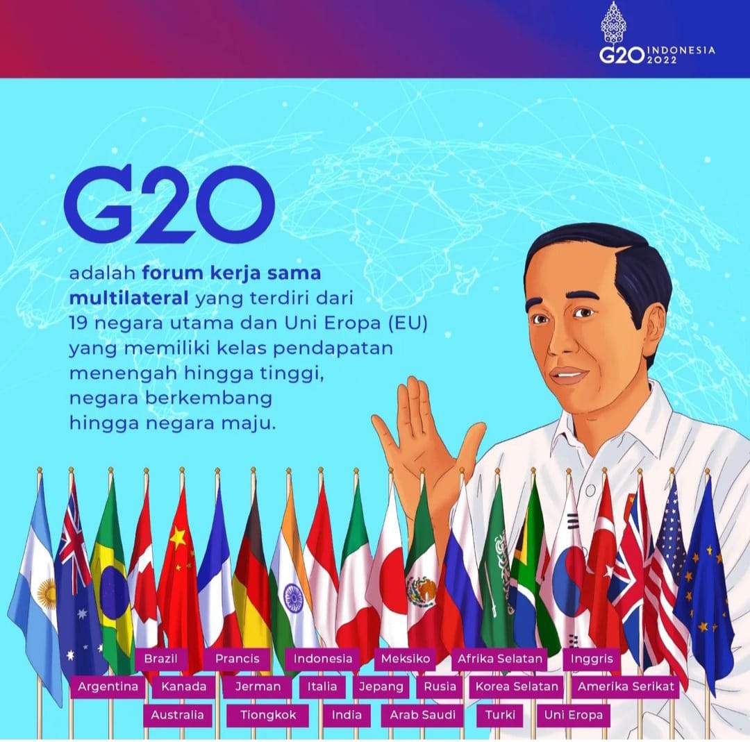 Bendera negara-negara yang hadir di KTT G20 Bali. Sumber IG @jokowi