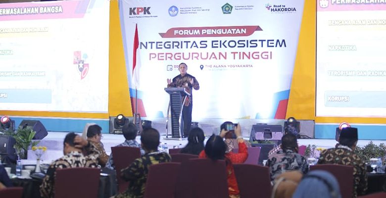 Firli Bahuri (Ketua KPK) dalam Forum Penguatan Integritas Perguruan Tinggi Sumber foto Dok. KPK