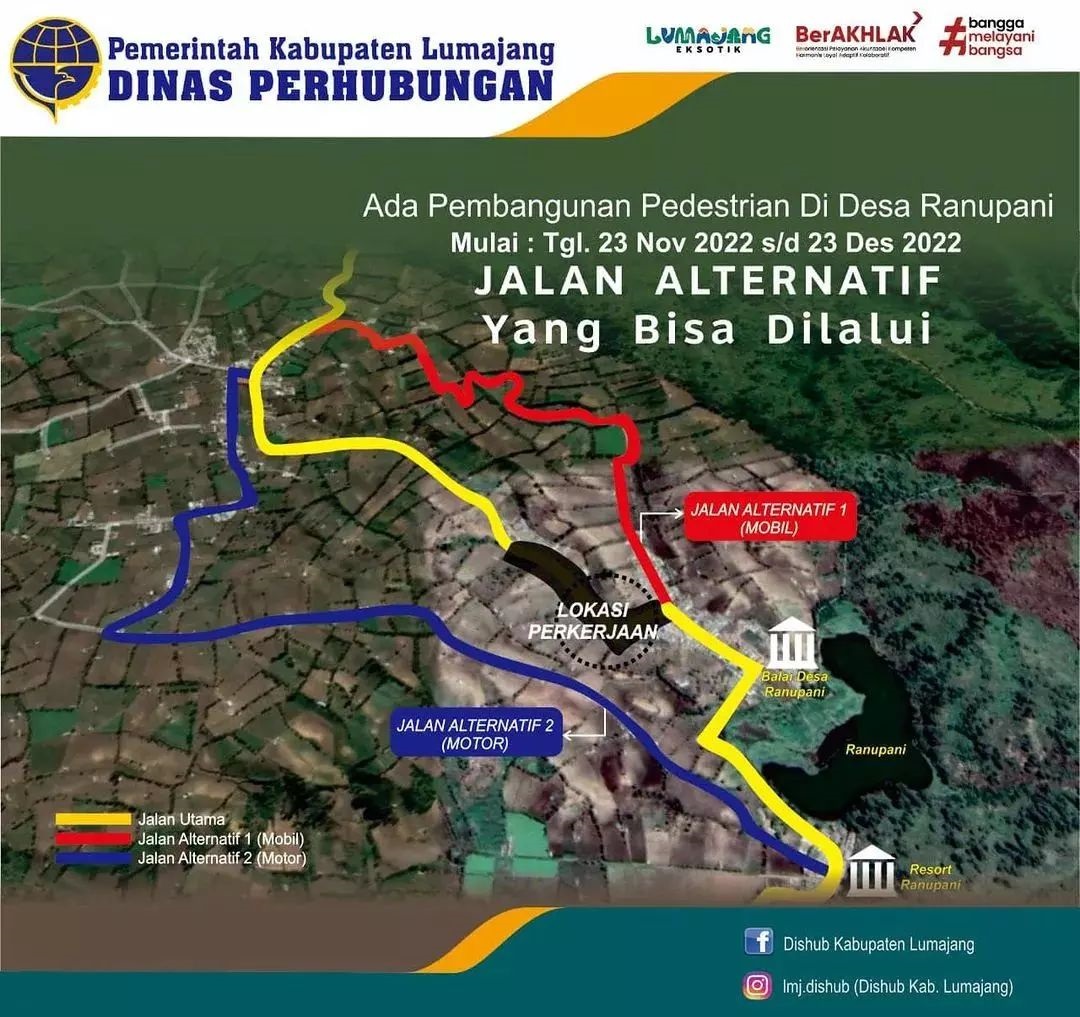 Bangun Track Baru ke Wisata Ranupani, Dishub Lumajang Tutup Jalan Utama