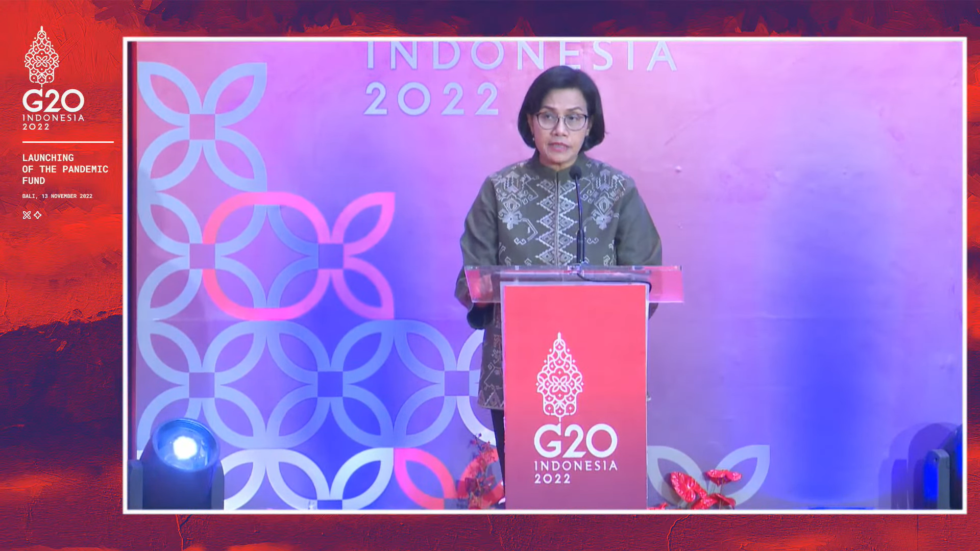 Sri Mulyani saat acara launching of the pandemic fund di Nusa Dua Bali. Sumber: Media Kemenkeu