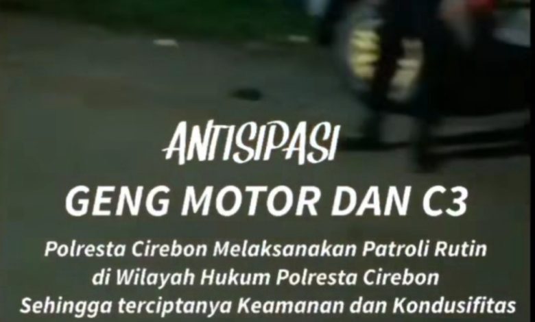 Antisipasi Bentrok Geng Motor, Polresta Cirebon Gelar Patroli Dini Hari