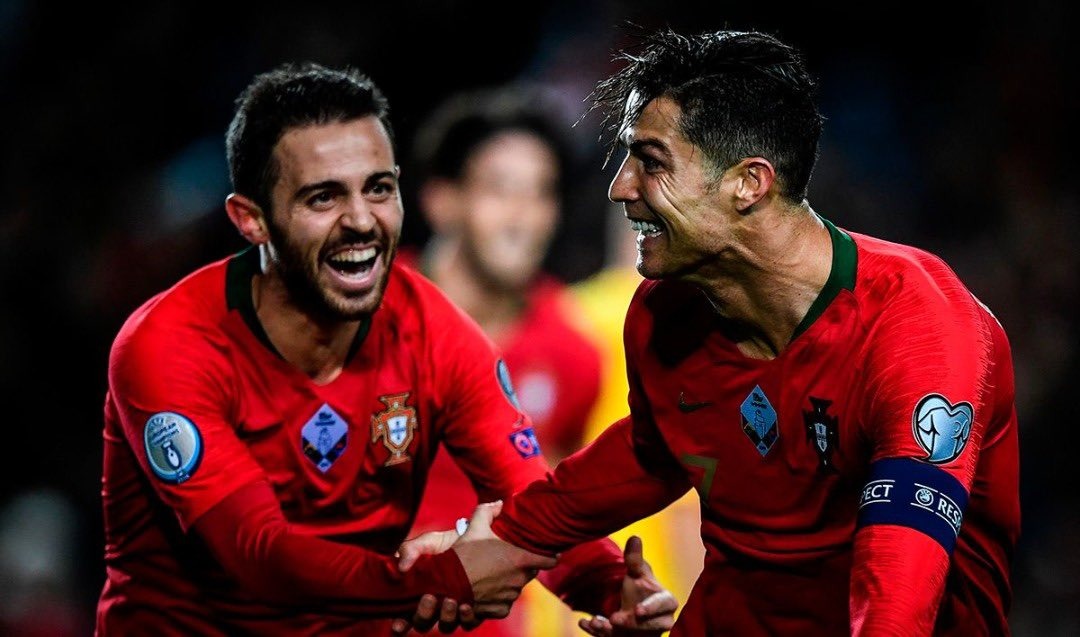 Pemain Timnas Portugal, Bernardo Silva dan Ronaldo. Sumber Twitter @IGIHESports