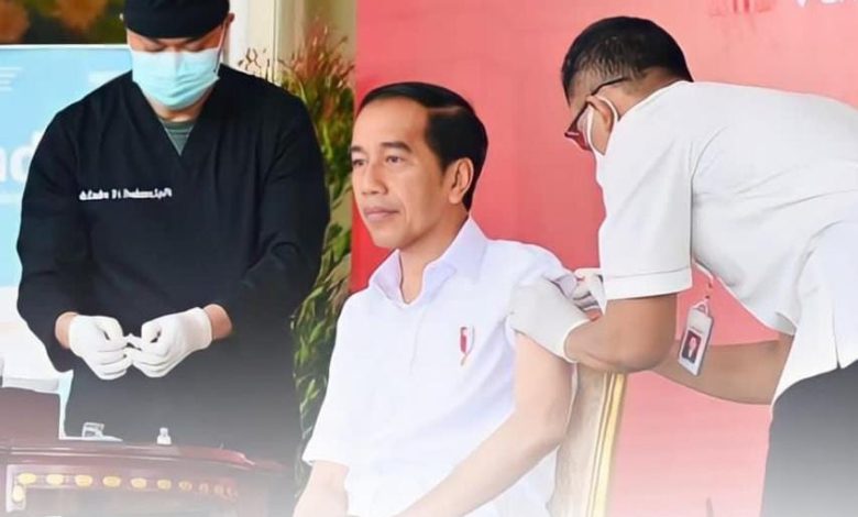 Jokowi Disuntik Vaksin Kedua Jenis IndoVac