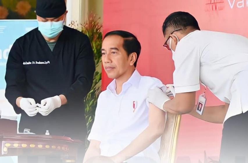 Jokowi Disuntik Vaksin Kedua Jenis IndoVac