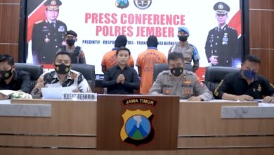 Press conference kasus mafia pupuk bersubsidi. Sumber IG @humaspolresjember