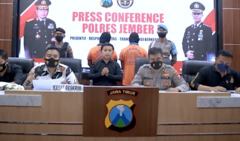 Press conference kasus mafia pupuk bersubsidi. Sumber IG @humaspolresjember