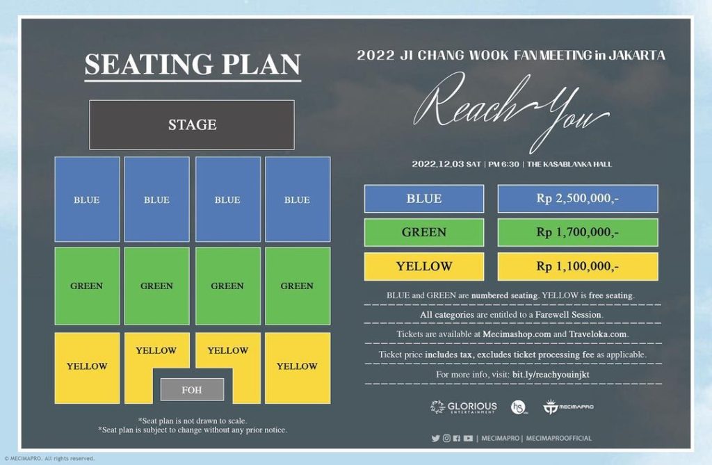 Ji Chang Wook Gelar Fan Meeting di Jakarta, Ini Seating Plan dan Harga Tiketnya