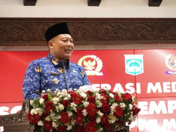 Sambutan Wakil Bupati Malang Pada Acara Literasi Media, Sosialisasi Empat Pilar Kebangsaan kepada seluruh Kepala Desa dan Lurah se-Kabupaten Malang. Sumber foto: Akun Instagram Prokopim (Protokol Pimpinan) Kabupaten Malang (@prokopimkabmalang)