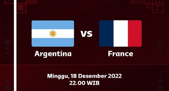 Ilustrasi pertandingan Final Piala Dunia 2022, Argentina vs Prancis. Sumber: Twitter @FIFAcom