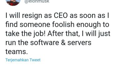 Cuitan Elon Must di Twitter Foto Twitter Elon Musk (21122022)