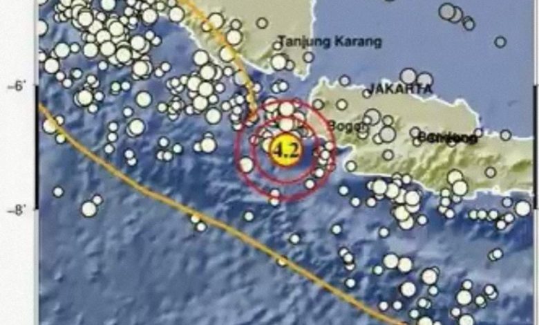 Gempa M4,2 guncang Banten Sumber: Tangkapan layar Twitter @infoBMKG