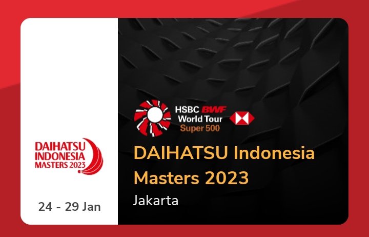 Indonesia Masters 2023 akan dilaksanakan 24-29 Januari 2023. Sumber foto Twitter @badminton_fess