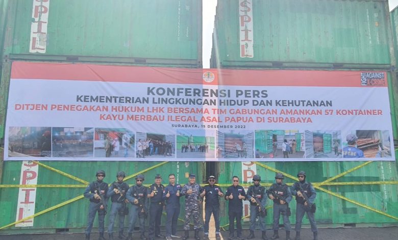 KLHK Gagalkan Penyelundupan 57 Kontainer Kayu