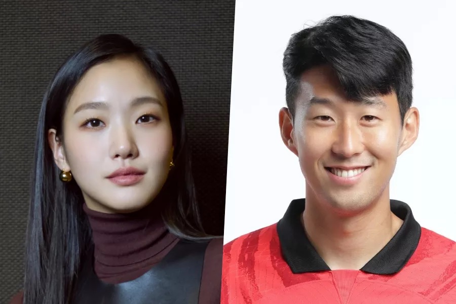 Aktris Korea Selatan dan kapten timnas Korea, Kim Go Eun dan Song Heung Min Sumber foto: Soompi