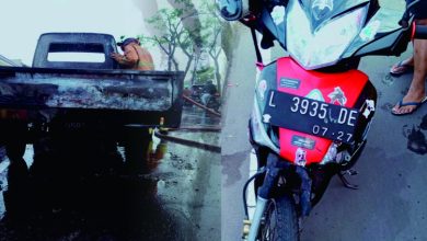 Kondisi Mobil dan Sepeda Motor Usai Kecelakaan di Jembatan Merr, Surabaya. Sumber Foto: Instagram @call112surabaya