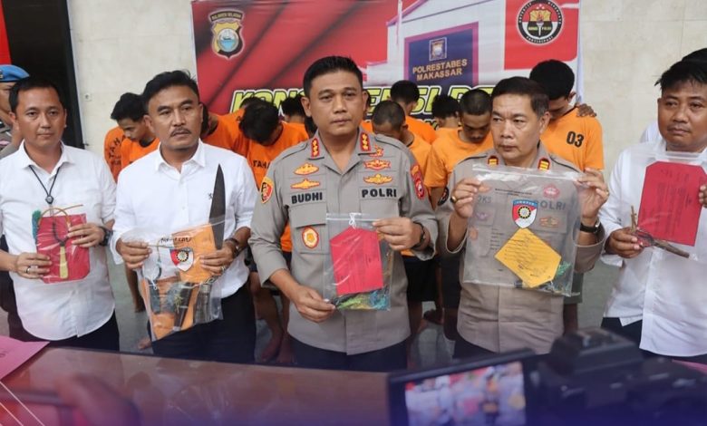 Polrestabes Makassar saat gelar press konfrensj