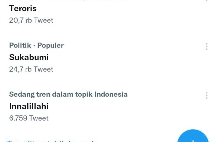 Tangkapan layar trending topik