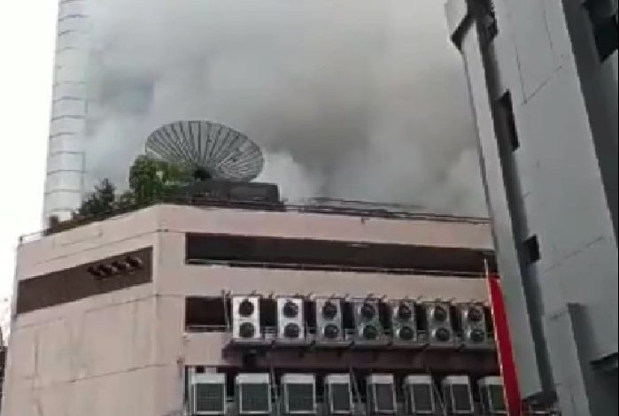 Tangkapan layar kebakaran di kantor kemenkumham