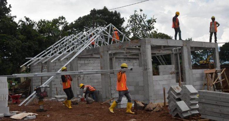 Pembangunan huntap di Desa Sirnagalih