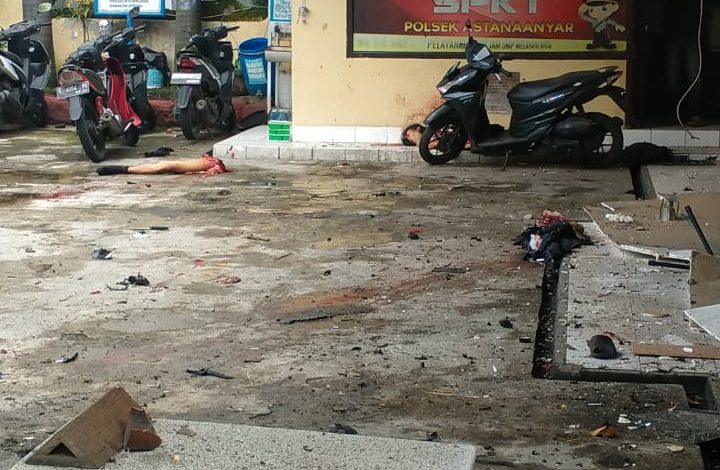 Kerusakan akibat bom bunuh diri di Polsek Astana Anyar, Kota Bandung