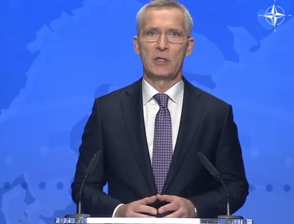 Pers Confrence Sekjen Nato Jens Stoltenberg. Sumber Foto: Twitter@jensstoltenberg