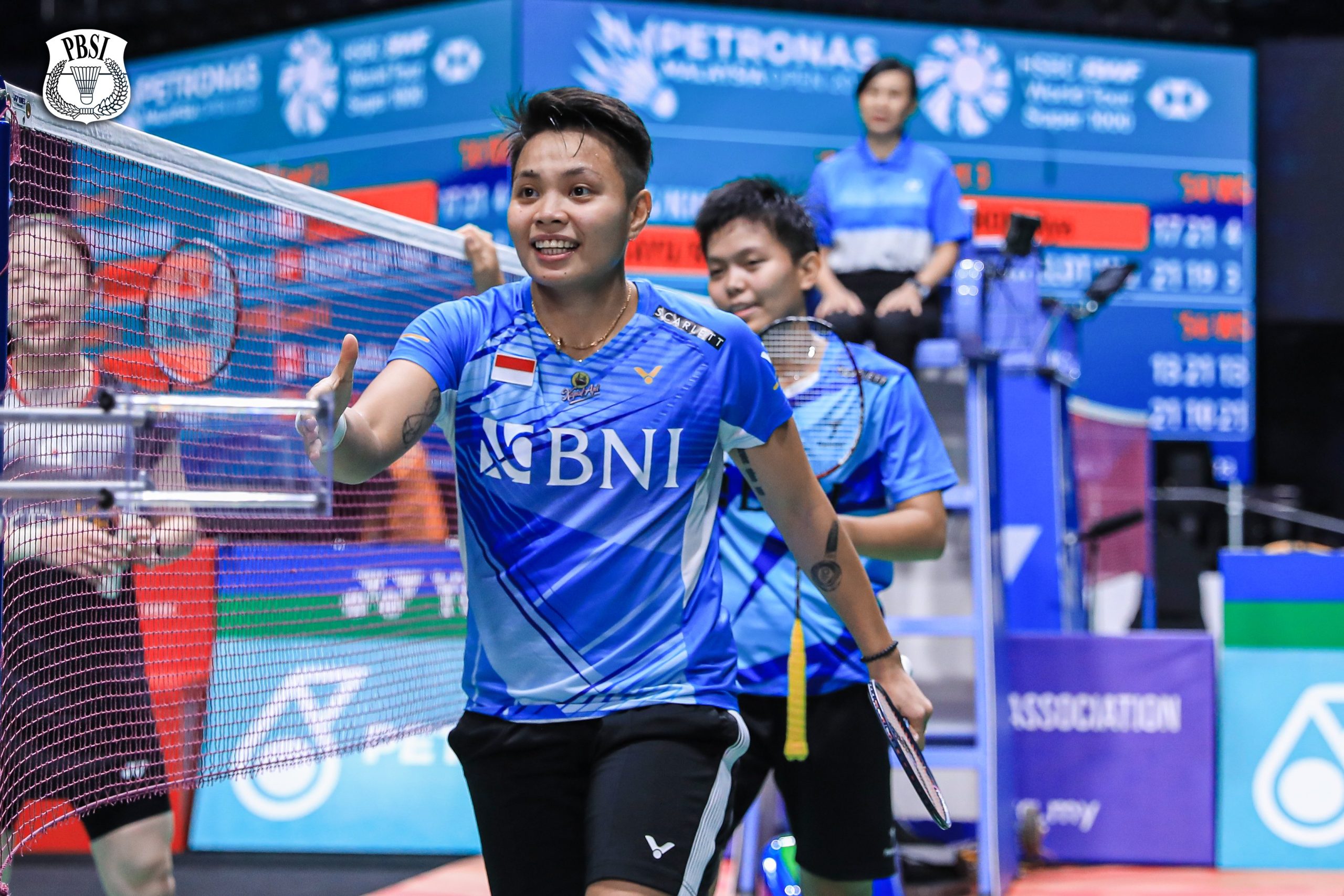 Apriyani/Siti Fadia berhasil lolos ke perempat final Malaysia Open 2023. Sumber Foto: Twitter @INABadminton.