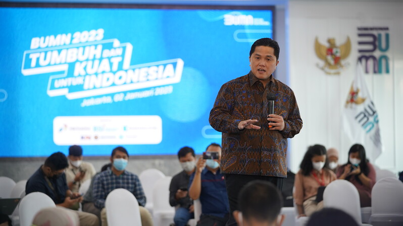 Erick Thohir (Menteri BUMN RI) dalam pembukaan agenda Media Update Bertema BUMN 2023. Sumber Foto: Instagram @kementerianbumn