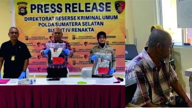 Pers rilis Polda Sumatra Selatan penankapan pelaku pencabulan anak dibawah umur dan wajah tersangka. Sumber: Instagram @polisi_sumsel
