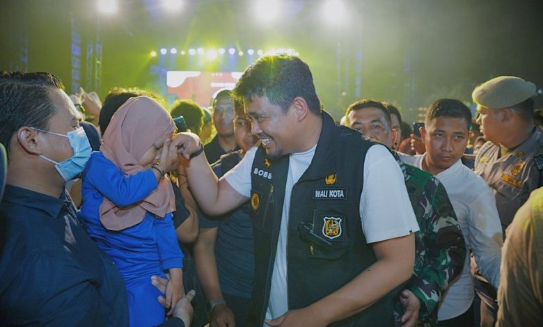 Bobby Nasution (Walikota Medan) saat menghadiri perayaan malam pergantian tahun di Kota Medan. Sumber: Instagram @bobbynst