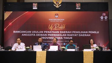 Uji publik Rancangan Usulan Penataan Daerah Pemilihan Pemilu Anggota DPRD Provinsi Jawa Timur. Sumber foto: Twitter @KPU_JATIM