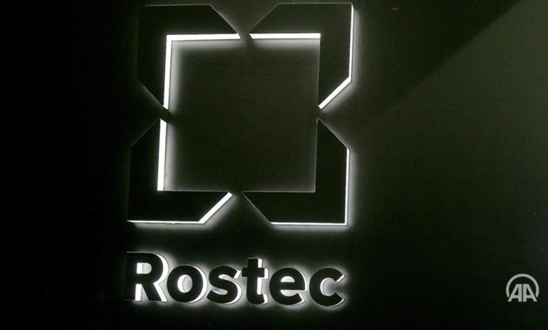 Logo perusahaan Rostec Rusia. Sumber foto: Twitter @aa_balkans