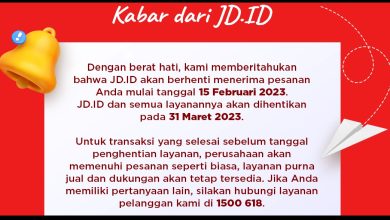 JD.ID memutuskan menutup operasional layanan di Indonesia per 31 Maret 2023. Sumber foto: JD.ID