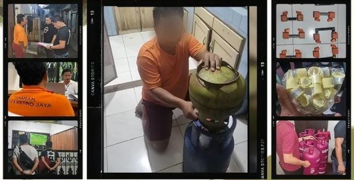 Pelaku pengoplos LPG, sumber foto: Instagram @dit_reskrimsus_pmj