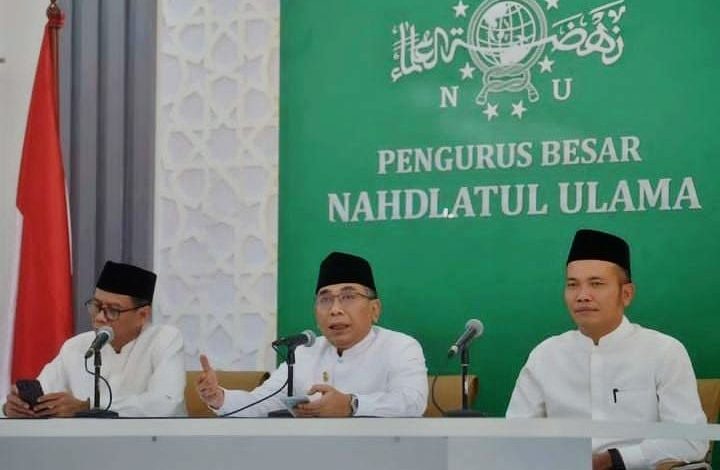 Ketua Umum PBNU saat mengumumkan puncak perayaan satu abad NU, Sumber foto: Instagram @yahyacholilstaquf