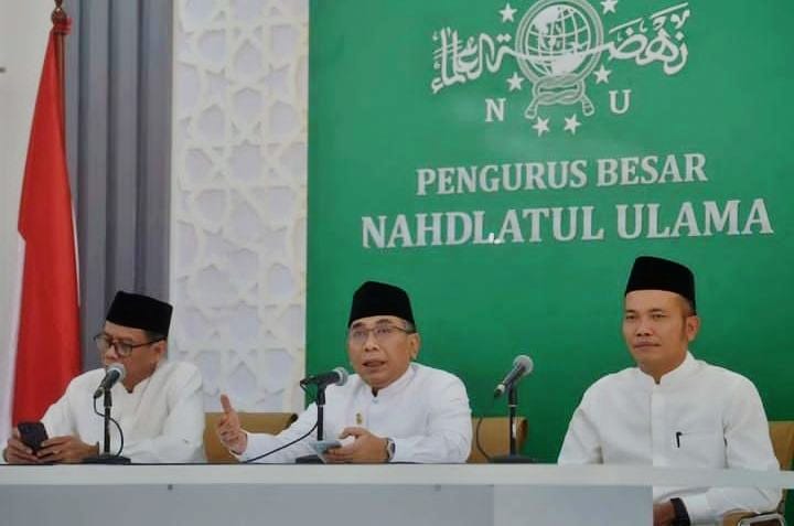 Ketua Umum PBNU saat mengumumkan puncak perayaan satu abad NU, Sumber foto: Instagram @yahyacholilstaquf