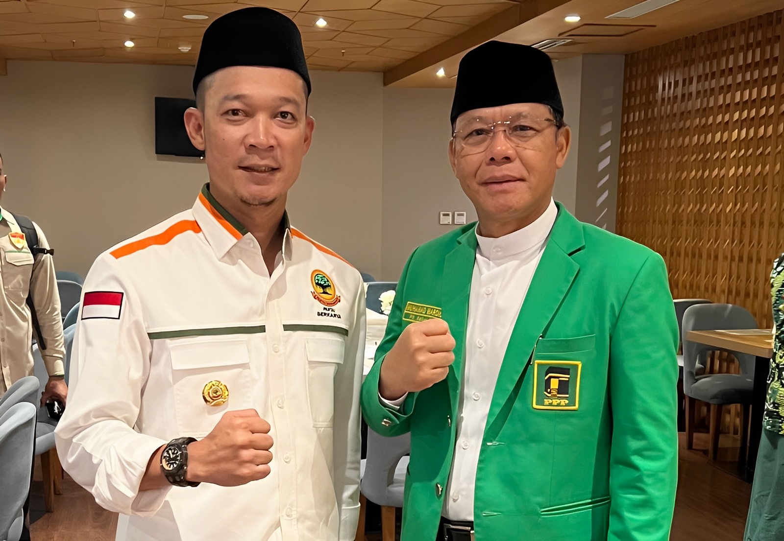 Fajar Rachmansyah (Sekjen Partai Berkarya) bersama Mardiono (Plt. Ketua Umum PPP). Sumber foto: berkarya.id