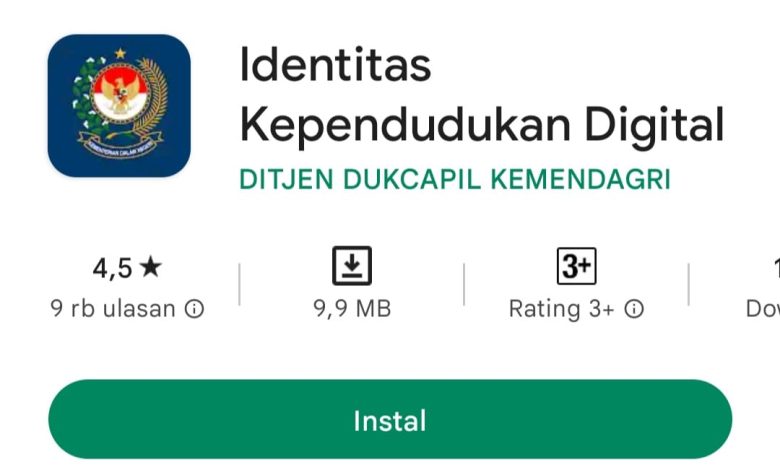 Aplikasi KTP Digital. Sumber Foto: Tangkapan Layar Play SStor