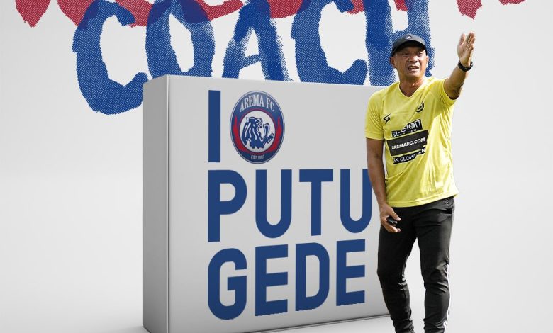 Putu Gede (Pelatih Baru Arema). Sumber foto: Twitter @AremafcOfficial