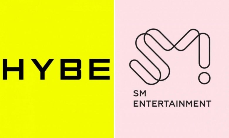 Logo HYBE dan Logo SM Entertainment Sumber Foto: Soompi