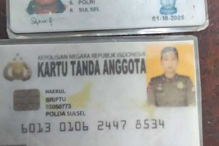 Kartu Tanda Anggota Haerul (Anggot Brimob Gadungan). Sumber foto: Humas Polrestabes Makassar