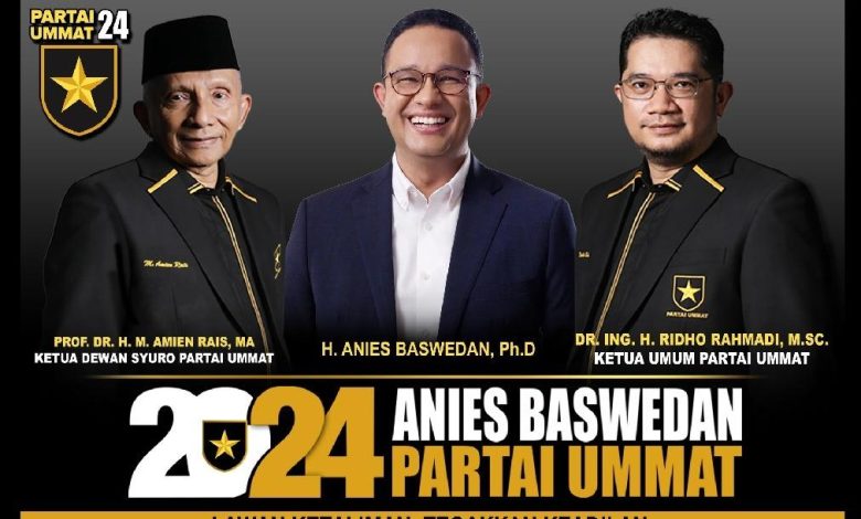 Poster Dukungan Partai Ummat Kepada Anies Baswedan. Sumber foto: Twitter @ummat_kabbekasi