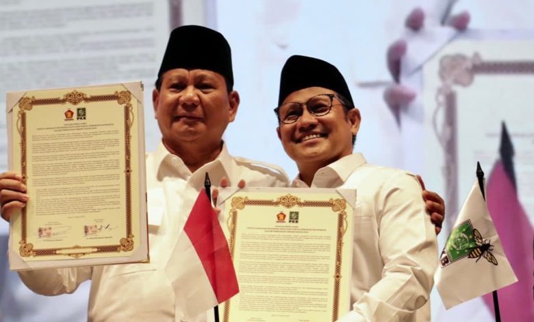 Prabowo Subianto bersama Muhaimin Iskandar Sumber Foto: Instagram @cakiminnow