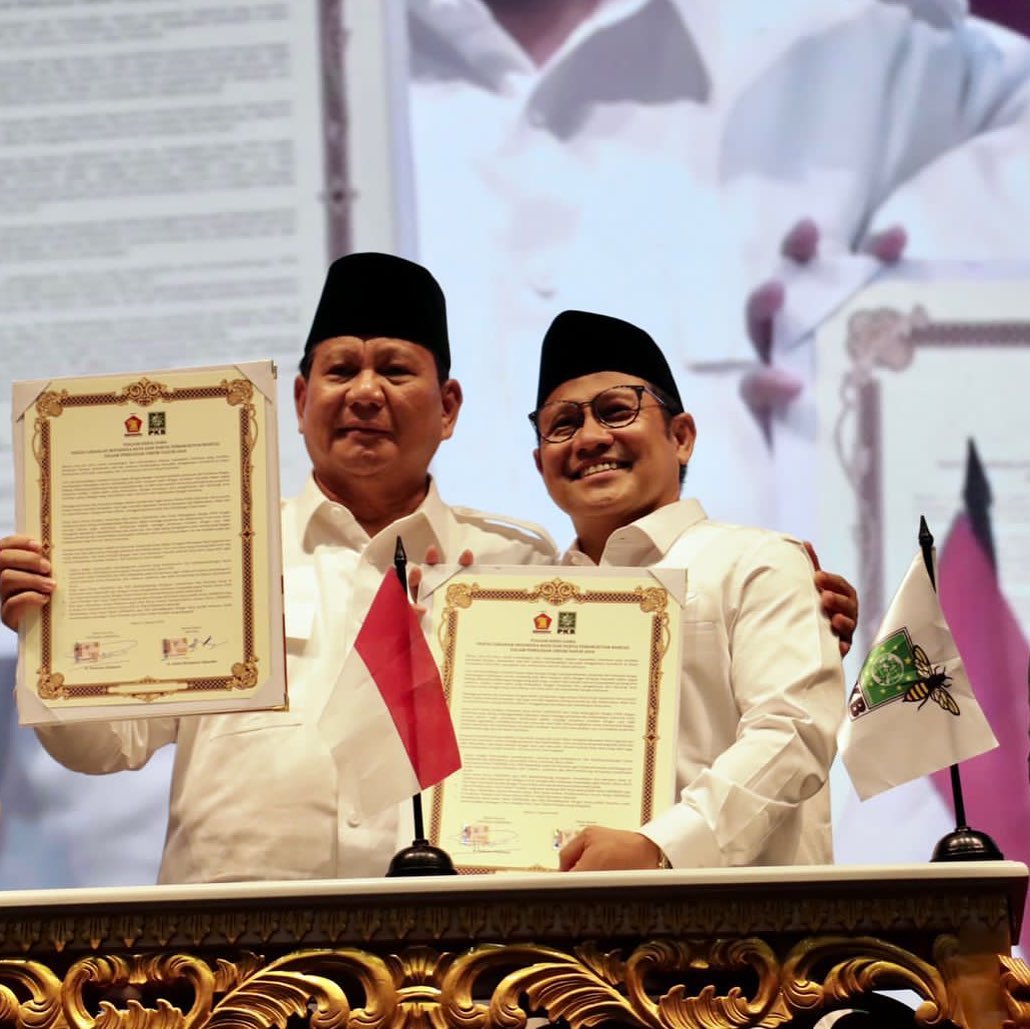 Prabowo Subianto bersama Muhaimin Iskandar Sumber Foto: Instagram @cakiminnow