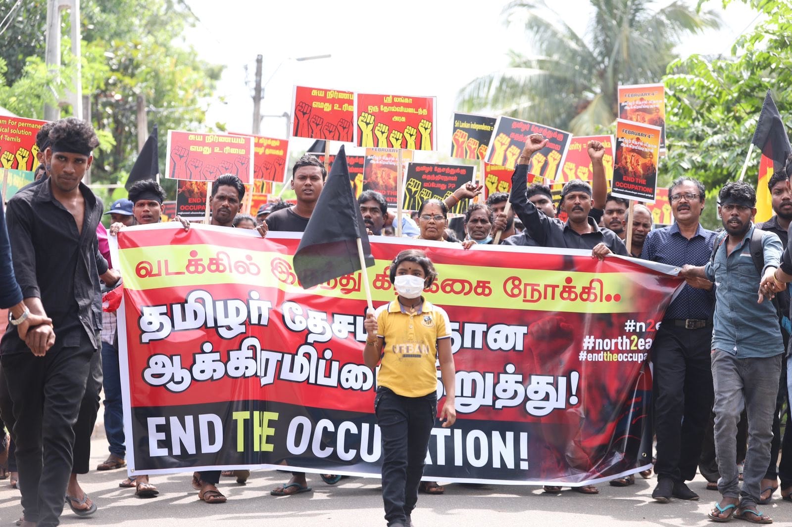 Warga Protes Hari Kemerdekaan Sri Lanka Sumber Foto: Twitter @tamileelam16