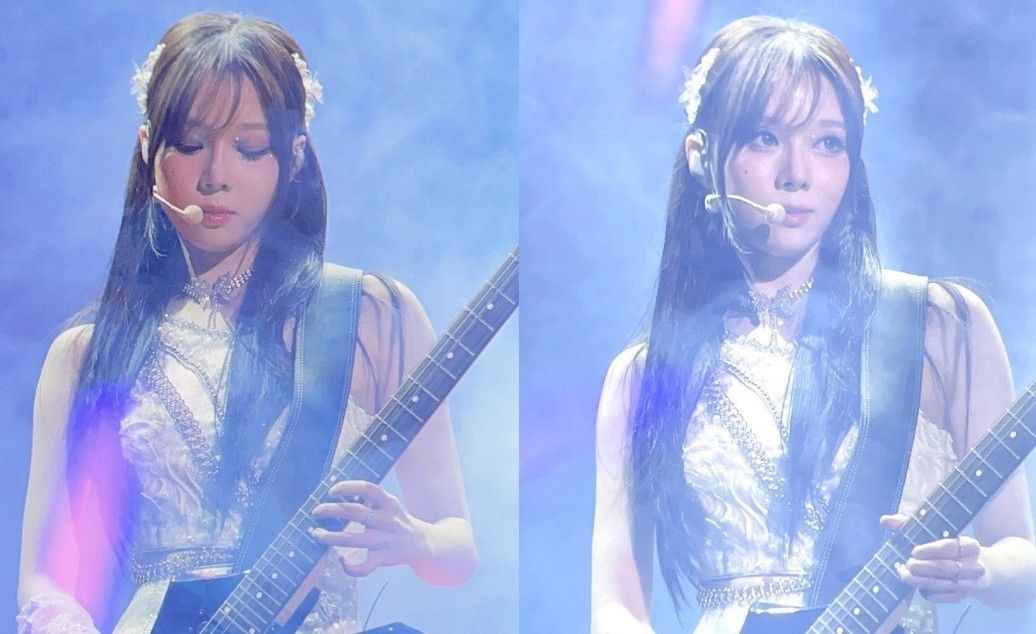 Keterangan Foto: Foto Winter AESPA sedang memainkan gitar. Sumber Foto: Twitter @wanhyun_