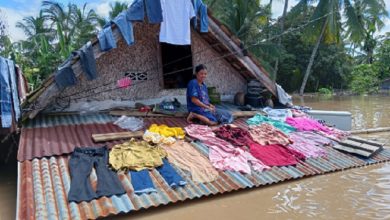 Ketinggian banjir di Musi Rawas mencapai 4 meter. Sumber foto: BPBD Musi Rawas