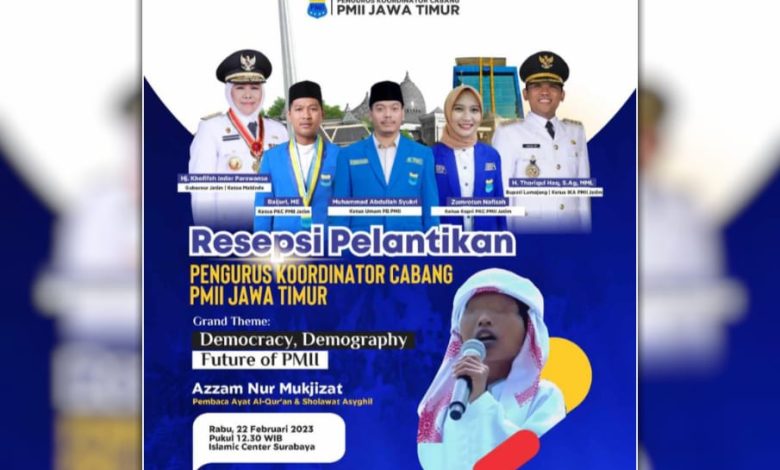 Poster Digital Pelantikan PKC PMII Jatim 2022-2024. Sumber Foto: Instagram @pmiijatim