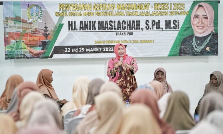 Keterangan foto: Anik Maslachah (Wakil Ketua DPRD Jawa Timur). Sumber foto: Hidayat