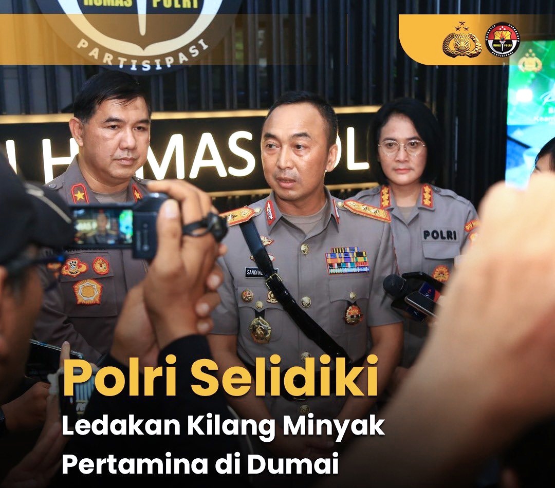 Polri Siap Turun Tangan Selidiki Ledakan Kilang Minyak Pertamina di Dumai